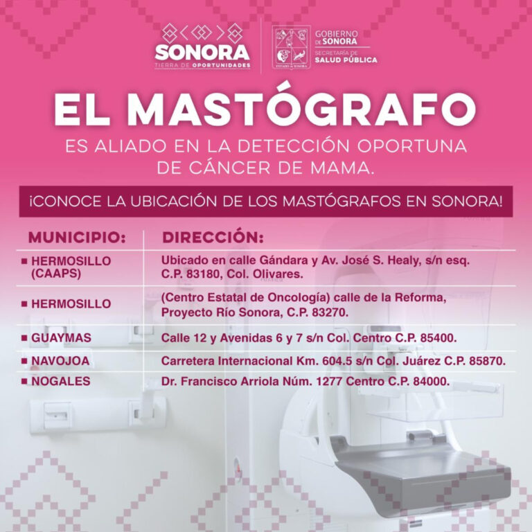 Acerca Salud Sonora mastógrafos para la detección temprana de cáncer de mama