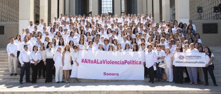 Realizan en Sonora concentración pacífica en contra de la violencia política