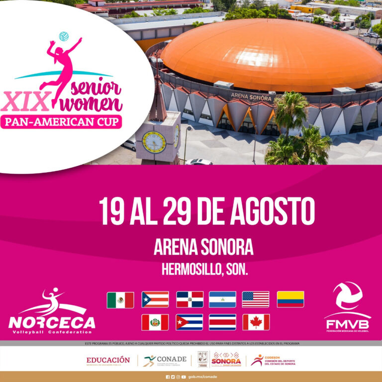 Sonora será sede de Copa Panamericana de Volibol Femenil de la categoría Senior